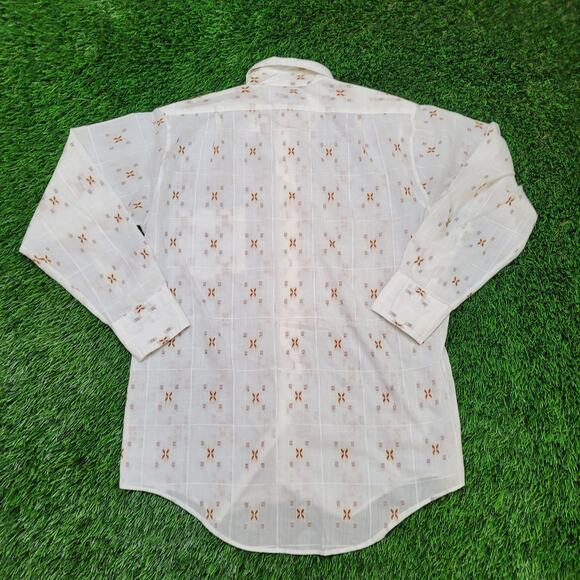 Vintage 70s JCPenney Dagger Collar Button Shirt Medium 15.5 33 Made In USA - Picture 7 of 14